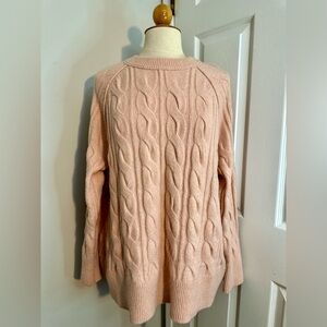 Aerie Women’s Unreal Cable Knit Sweater Dusty Pink Size Medium